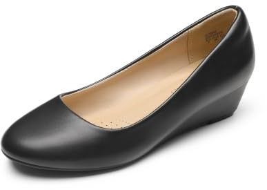 DREAM PAIRS Eleganti Scarpe Décolleté da Donna Décolleté da Donna con Zeppa Comodi Décolleté Classici,Size 38,Nero/Pu,Debbie