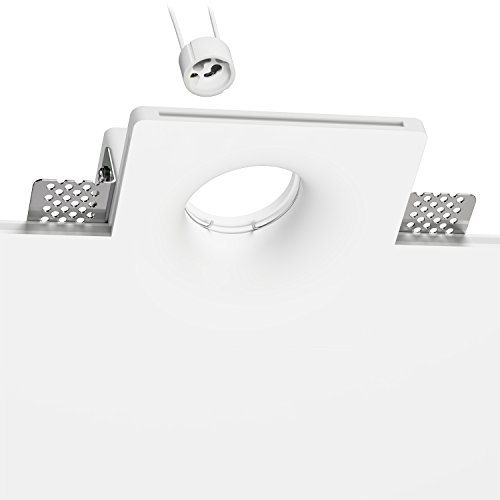 ledscom.de Plafoniera da incasso GIEDI, gesso, bianco opaco, 12 x 12 cm, 1x GU10 max. 15W