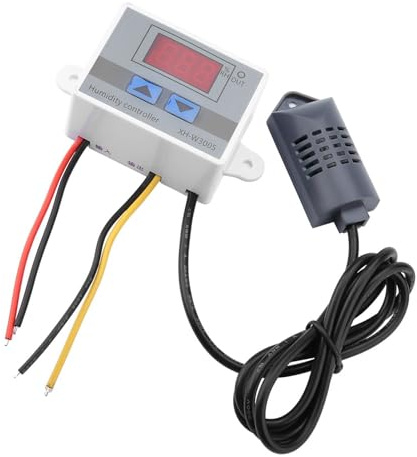 Contrôleur d'Humidité Numérique 0-99% HR avec Thermostat Intégré pour Déshumidification Précise et Climat Constant Idéal pour Maison Bureau Cave 220V Facile à Installer