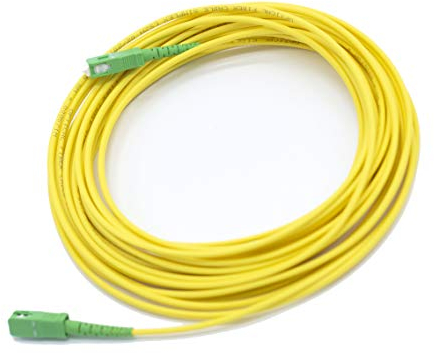 PRENDELUZ Cavo Fibra Ottica Universale Giallo - SC/APC a SC/APC monomodale simplex 9/125, Compatibile con Telecom italia, Windtre, Iliad, Vodafone, Tiscali, Fastweb. (20 metri)