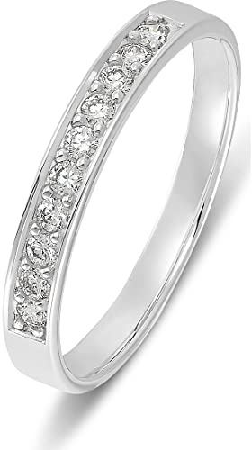 CHRIST Damen-Damenring 585er Weißgold 10 Diamant