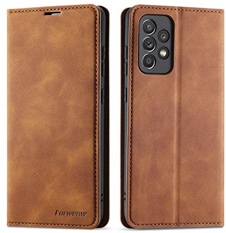 QLTYPRI Hülle für Samsung Galaxy A52 4G/5G,Handyhülle für Samsung Galaxy A52s 5G, Premium Dünne Ledertasche Handyhülle mit Kartenfach Ständer Flip Schutzhülle für Samsung A52/A52S - Braun | Retro PU Leder Klapphülle, Handyhülle mit 3 Kartenfächer, Standfunktion, Weicher Dünne TPU-Rahmen, Stoßfeste Flip Wallet Case