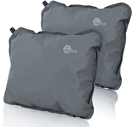 your GEAR Reise-Kissen Set - 2X Relax Kopfkissen 40x30cm, weiche Füllung, 8-12 cm Variable Höhe komprimierbar aufblasbar