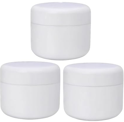 3 pièces 250 ML / 8 oz Pot cosmétique en Plastique Blanc Rechargeable Bouteille de crème Vide Pots déchantillon conteneur de Stockage de Lotion pour pommade émolliente à la crème
