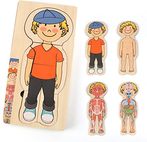 KABENFIS 29-teiliges Jungen-Körper-Puzzle für Kinder Jungen und Mädchen
