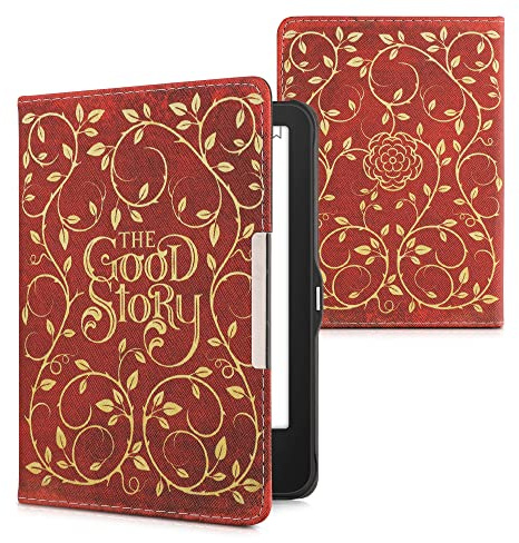 kwmobile Schutzhülle für Tolino Vision 1/2 / 3/4 HD Hülle - eReader Flip Case mit Auto Sleep Funktion - Buchcover Good Story mit Gelb Orange Rot