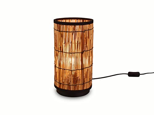 meineWunschleuchte Tischleuchte mit Lampenschirm aus Rattan, Höhe 34,5cm |