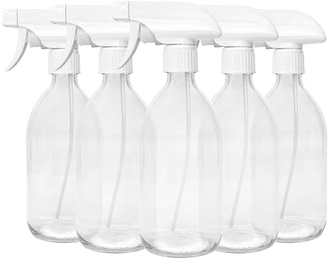 Botella Pulverizadora de Vidrio BiOHY (Juego de 6) | Atomizador con Cabeza Pulverizadora Ajustable | Botella Pulverizadora Rellenable | Perfecta para Agentes Limpiadores, Aceites y Plantas