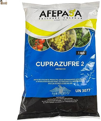 BricoLoco.com Azufre cúprico en polvo espolvoreo. Antioídio, mildiu. Abono, fertilizante, fungicida acaricida contra hongos en plantas, vid, olivo, cítricos, huerto, rosales (1)