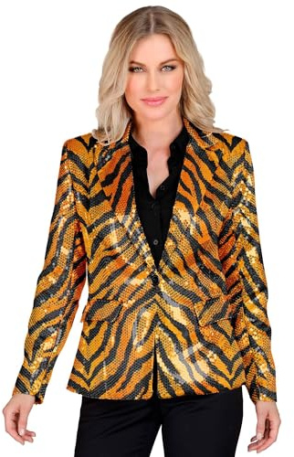 W WIDMANN MILANO Party Fashion - Pailletten Blazer Damen | Funkelndes Jackett mit Glitzer-Look, auffälliges Party-Outfit für Karneval, Festival & Mottoparty