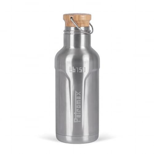 Petromax Isolierflasche 1,5L - Edelstahl Vakuumflasche für Outdoor & | BPA-freie Thermoskanne mit Bambusdeckel, hält 22h warm & 94h kalt, robuster Edelstahl für unterwegs, geschmacksneutral