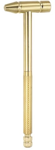 sourcing map Marteau et Tournevis Multifonction Mini 6 en 1 en Cuivre de 10 mm de Diamètre avec Tournevis à Fente et Cruciforme