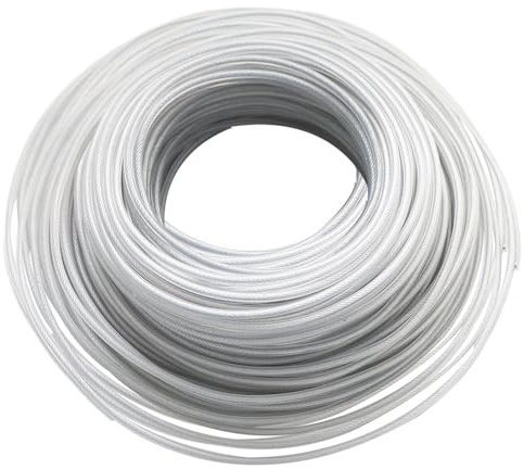 Atunee Ligne de Coupe 3 mm X 40 mètres, Fil de Ligne de Coupe-Bordure en Acier pour Coupe Gazon Fil d'Acier Ligne de Tonte Tondeuse à Gazon