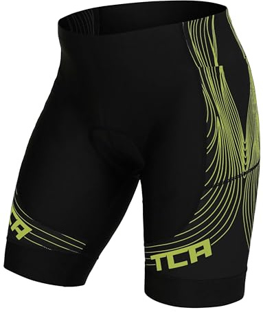 TCA Men's Slipstream Padded Cycling Shorts, Quick Dry, Breathable and Anti-Slip with Back Zipped Pocket Mens Cycling Shorts - Ideal Cycling Shorts Mens Cycle Shorts Cycling Clothing