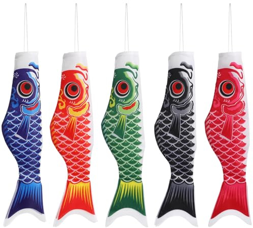 Yardwe 50 Stück Japanische Karpfenflagge Koi-Fische Windsack Karpfenfischflagge Japanische Koi-Flagge für Gartendekoration (15 7 Zoll)