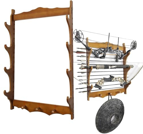 LSRFXF Schwerthalter Schwert Display Wandhalterung Holz Katana Stand 1-6 Schicht Samurai Display Rack, Aufbewahrung Display Halter Bogen Pfeil Rack Schwert Display Halter