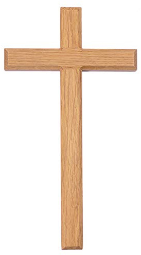 Fritz Cox Wandkreuz aus Holz | heimisches Eichenholz | mit Messingöse zum Aufhängen | deutsche Handarbeit (ohne Christuskörper, 18cm)