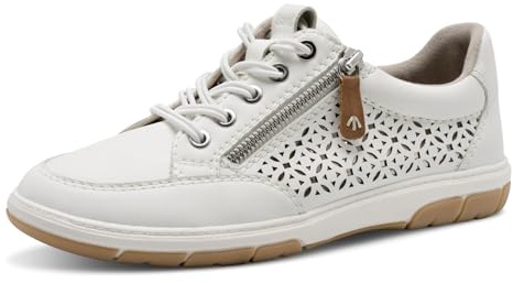 Jana Damsneakers, platt med dragkedja, vegan, Vit, 37 EU