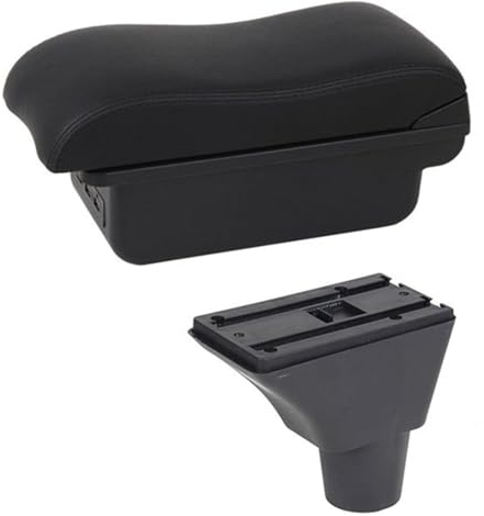 IZQLTWKR Caja Almacenamiento Reposabrazos para Seat para Ibiza 6j para Ibiza 6L Consola Central Compartimento Reposabrazos Coche Decoración Contenido Tienda Central con Portavasos USB(C2 Black Line)