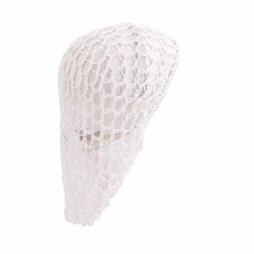 BrightGlow Gehäkeltes Haarnetz Mesh-Häkel-Haarnetz Nachtschlafmütze Haarnetz zum Schlafen Damen-Haarnetz-Schlauchabdeckung Langes Haar Snood Netz Haarnetz für Dutt Tanz Weiß Einheitsgröße