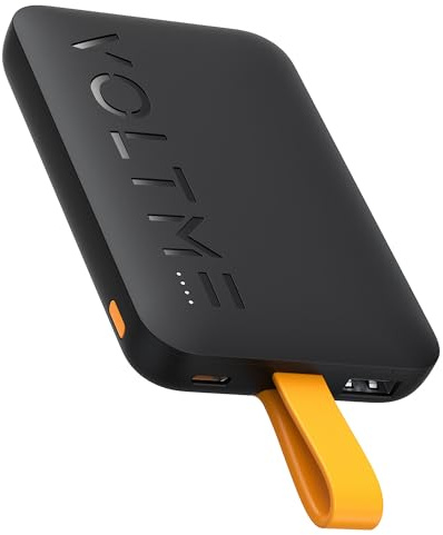 VOLTME Power Bank 10,000 mAh 38,5 Wh Noir, Chargeur Portable Charge Rapide 3 Ports Hypercore 10C Sling 10K, Essential Batterie Externe 3-Port Charge Rapide Compact avec Câble intégré pour Voyage