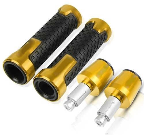 DDGBERFP Handhaben Für Hon&da CBR600F CBR 600 F2, F3, F4, F4i CBR600 CBR 600F Motorrad Anti-Skid Lenkerende Lenkergriffe Gummigriffenden Stecker 7/8 '' 22mm Mit A(Gold)