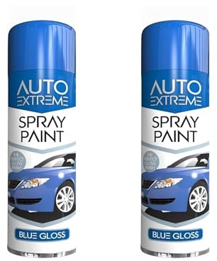 MIXEL Blue Gloss Spray Paint, Quick-Dry Formulation, Durable, Chip-Resistant Coating, Long-Lasting Colour Vibrancy, Both Interior And Exterior Projects, (2PCS)