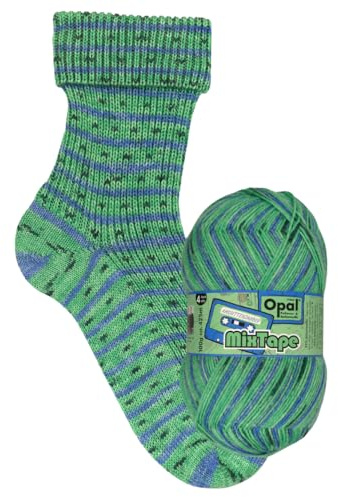Opal MixTape Strickwolle 4-fach, 75% Schurwolle Superwash, 25% Polyamid, 100g/425m, Maschinenwaschbar (11492 Kassettenzauber)