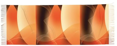 Poadnly Abstraktes orange und braunes Muster, Großer weicher Kaschmir-Schal, Wickelschal, Fransenschal, leichte Stola, 196 x 68 cm