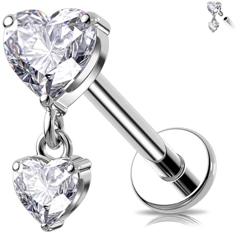 Melighting Titan Helix Ohrring CZ Flat Back Ohrring 16G Knorpel Piercing Schmuck Innengewinde Labret Stud Dangle Tragus Ohrring