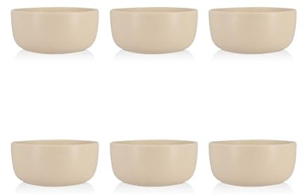 NOVASTYL - Lot 6 assiettes coupes arita 15cm en grès beige - 2614818