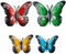 XcnPer Butterfly Garden, Metal Wall Art Decorations Outdoor, 4-Piece Set for Garden Fence and Home, Vibrant Colors - Large and Small Sizes