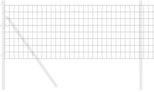vidaXL Eurozaun 0,6 x 25 m PVC-beschichtetes Eisen Grau | Hält auch bei schlechtem Wetter lange durch, Einfach und praktisch, Super für Gärten und Grundstücksgrenzen