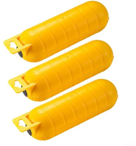 Lot de 3 cache-câbles électriques IP44 conçus pour protéger vos connexions électriques extérieures (jaune)