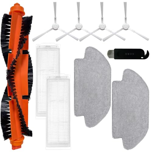 HoHumoca Accessories for Xiaomi Mi Robot Vacuum Mop 2S/ Mop Pro/Mop P/STYJ02YM, Accessories for Xiaomi Robot Vacuum S12/ S10 EU, 1 Main Brush, 2 Filters, 2 Mops, 4 Side Brushes