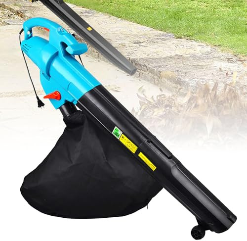 KLYDBMYT Souffleur/aspirateur de Jardin électrique 3 en 1 - Sac de ramassage de 45 L, souffleur/aspirateur de Feuilles de 3 000 W - Léger et Compact, Rapport de broyage de 15:1, Vitesse de 275 km/h