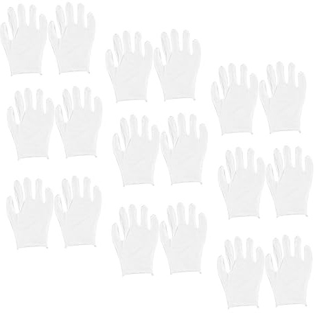 SEWACC 24 Pair White Cotton Work Gloves Medium Thick Protective Lightweight Safety Gloves for Industrial Labor Gardening and Etiquette Use