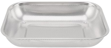 QANYEGN Répandeur rectangulaire, passoire de colonie en acier inoxydable, fruits de légumes Rinse Cascade pour laver les légumes, vidange des pâtes ou des grains de rinçage (Grande taille)