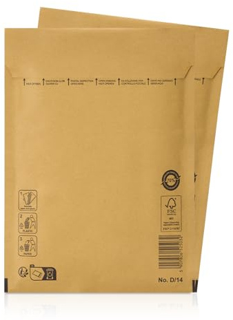25 bubbelvadderade kuvert lämpliga för DIN B5/C5+, fraktförpackning med självhäftande förslutning D4 (200 x 275 mm), brun