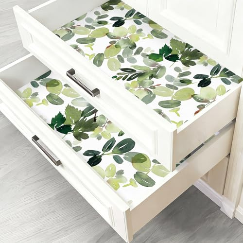Luvdecor Shelf and Cabinet Liner Self Adhesive Liner for Kitchen Drawer Botanical Peel and Stick Contact Paper Waterproof Non-Slip Liners for Cupboard Pantry Dresser 17.7 x 78.7 in