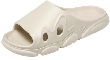 Toppar damer sommar strand för kvinnor och män badskor ergonomiska badtofflor med hål molnskor snabbtorkande ergonomiska badtofflor ledig för hemmet sandaler, Beige, 36 EU