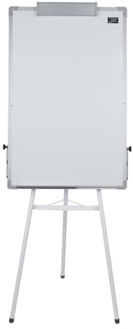 Homewell Whiteboard mit Ständer 100x70 cm, Flipchart-Ständer-Whiteboard, Höhenverstellbar, Stativ, Flipchart Magnetisches White Board mit Whiteboard-Marker, Schwamm und 6 Magnete