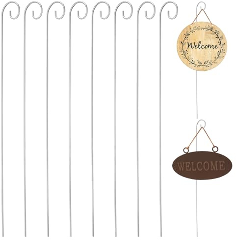 Supvox 10er-pack Metall-pflanzenetikettenstäbe – 400 Mm Langes Hirtenhaken-design für Gartenschilder – 3 Mm Dicke Eisenschildhalter für Blumentöpfe Und Setzlinge Dekorative Außenstäbe