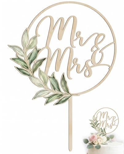 BIRLOZA Mr & Mrs Cake Topper, Decoración Elegante para Tartas de Boda, Diseño Único, Ideal para Bodas, Regalos y Aniversarios, Haz que tu Tarta Brille aún Más