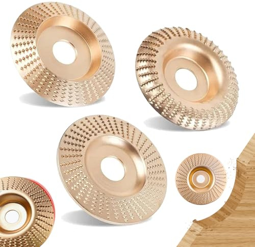 Almohadilla de pulido para amoladora angular, juego de 3 discos de alta resistencia para tallado de madera, discos de lijado de carburo de tungsteno. (A*3pcs)