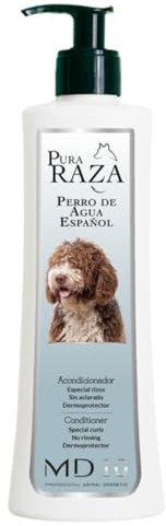 Conditioner für Hunde mit Lockigem Fell - Spüllung für Wasserhund Ohne Ausspülen - Lockenwickler und Feuchtigkeitspflege - Vegan und Biologisch Abbaubar - 300 ml - MD-10 COLLECTION