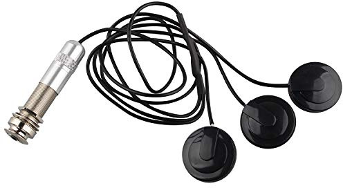 Futheda Micro piézo autocollant à trois disques avec jack pour guitare acoustique, ukulélé, mandoline, banjo, violon et autres instruments à cordes Universel
