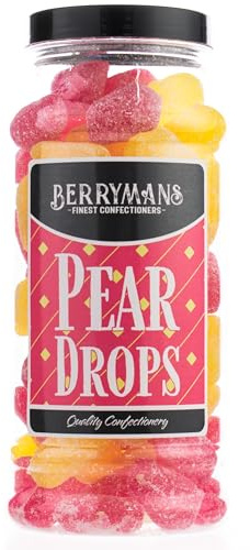 Original Pear Drops Retro Boiled Sweets Gift Jar By Berrymans Sweet Shop - Classic Sweets, Traditional Taste.