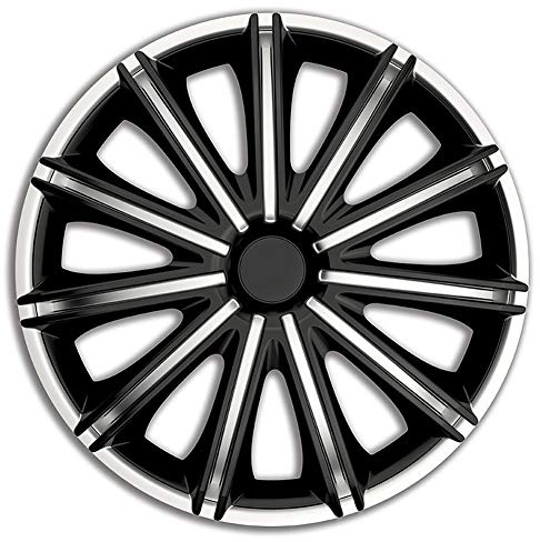 AutoStyle 4er Set Radzierblenden Nero 17-Zoll Silber/Schwarz