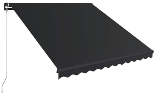 vidaXL Markis manuellt infällbar med LED 300x250 cm antracit